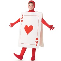 Disfraz de carta de poker AS de corazones infantil