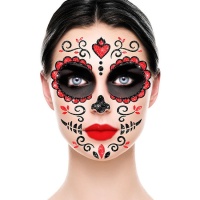 Joyas adhesivas faciales de catrina con purpurina