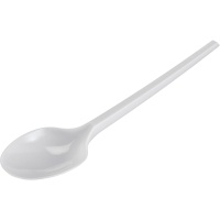 Cucharas de 16,5 cm de plástico blanco - 100 unidades
