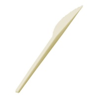 Cuchillos de 16,7 cm de plástico crema - 25 unidades