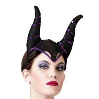 Diadema de maléfica negro y lila