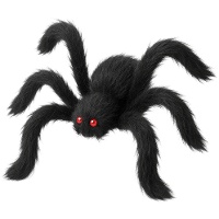 Araña de 1,25 m negra de ojos rojos