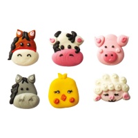 Figuras de azúcar de la Granja roja - Decora - 6 unidades