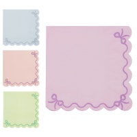 Servilletas con volantes de 16,5 x 16,5 cm - 12 unidades