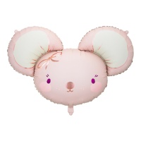 Globo de ratoncia rosa de 96 x 64 cm - PartyDeco