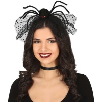 Diadema de araña negra y lazo