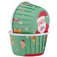 Cápsulas para cupcakes de 5 cm de adornos de Navidad - 50 unidades