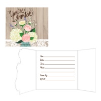 Invitaciones de Rustic Wedding - 8 unidades
