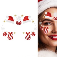 Joyas adhesivas faciales de Navidad con glitter