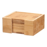 Posavasos cuadrados de bambú - 6 unidades