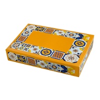 Caja de 23,5 x 16 x 5 cm de mosaico mostaza