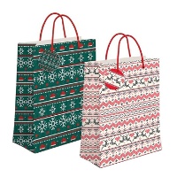 Bolsa regalo de 14 x 11,5 x 6,7 cm blanca Navidad - 1 unidad