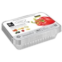 Envase de 21,9 x 15,8 x 3,8 cm desechable rectangular con tapa - 10 unidades