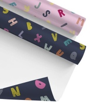 Papel de regalo de letras de 2 x 0,70 m - 1 unidad
