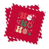 Servilletas de 16,5 x 16,5 cm de Papá Noel Hohoho - 20 unidades