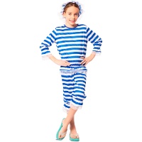 Disfraz de bañista azul para niña