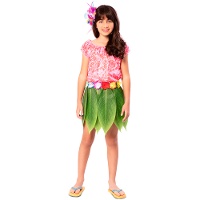 Disfraz de hawaiana con hojas para niña