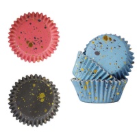 Cápsulas para cupcakes con salpicaduras doradas - PME - 30 unidades