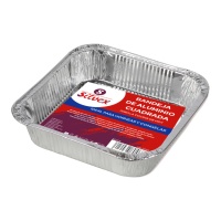 Envase de 22 x 22 x 4,6 cm desechable cuadrado