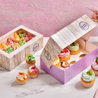 Caja para 6 cupcakes o 15 mini cupcakes - 3 unidades