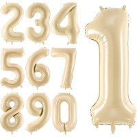 Globo de número beige de 72 cm - Partydeco - 1 unidad