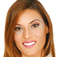 Joyas adhesivas faciales plateadas redondas
