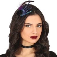 Diadema de mano y rosa negra