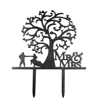 Topper para tarta acrílico de novios bajo árbol del amor
