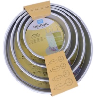 Moldes redondos de 30,5 cm, 25,4 cm, 20,3 cm y 15,2 cm x altura 5,1 cm - PME - 4 unidades