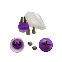 Set adaptador doble con 4 boquillas y 6 mangas de 31 cm