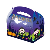 Caja de cartón de Halloween noche encantada - 1 unidad