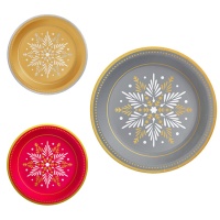Platos de 23 cm de estrella de Navidad - 6 unidades