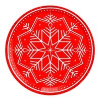 Platos de 17 cm de Winter rojo - 6 unidades