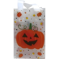 Bolsa transparente con calabazas Halloween de 14 x 9 x 20 cm - 6 unidades