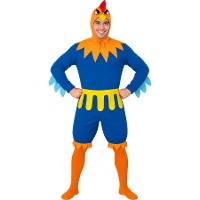 Disfraz de gallo azul para hombre