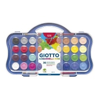 Acuarelas de 36 colores con dos pinceles - Giotto