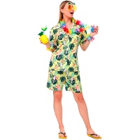 Disfraz de hawaiano amarillo para mujer