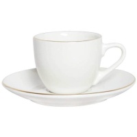 Taza de 90 ml de café con ribete dorado