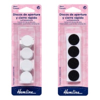 Velcro autoadhesivo en discos de 2 cm - Hemline - 8 pares