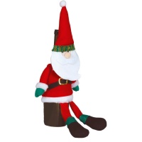 Funda para botellas de Papá Noel roja y verde de 45 cm