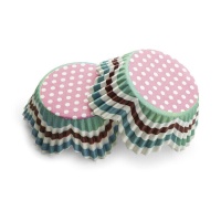 Cápsulas para cupcakes de bordes recortados de topos y rayas - 50 unidades
