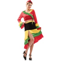 Disfraz de rumbero rojo para mujer