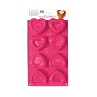 Molde de corazones de 30 x 17,5 cm de silicona - Scrapcooking - 8 cavidades