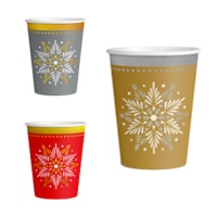 Vasos de 270 ml de estrella de Navidad - 6 unidad