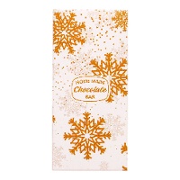 Caja para tableta de chocolate de copos dorados de 16 x 7,5 x 2,5 cm - 5 unidades