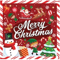 Servilletas de 16,5 x 16,5 cm de Merry Christmas - 20 unidades