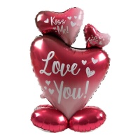 Globo de I Love You con base de 77 cm