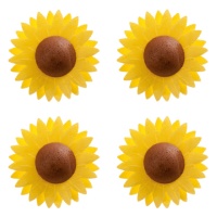 Flores de oblea de Girasol de 4,5 cm - Dekora - 150 unidades