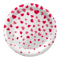 Platos de corazones rojos de 18 cm - 8 unidades