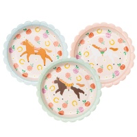 Platos de Caballo Vintage de 18 cm - 6 unidades